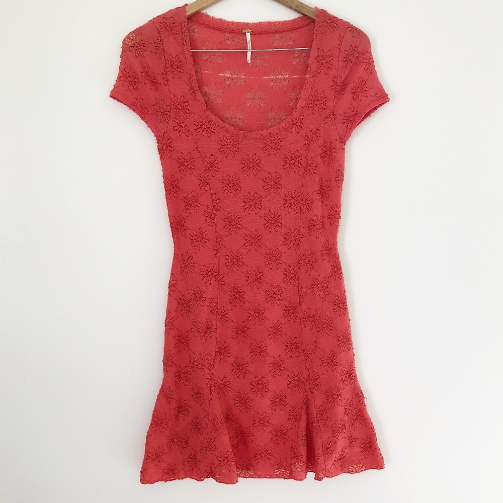 Free People Floral Dress w/ eyelet embroidery S